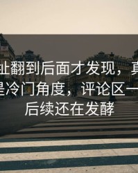 51网网址翻到后面才发现，真正让人起疑的是冷门角度，评论区一下炸了｜后续还在发酵